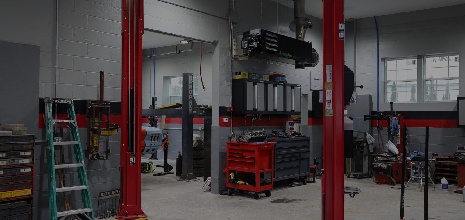 Lifts and equipment inside the Talus Automotive workshop