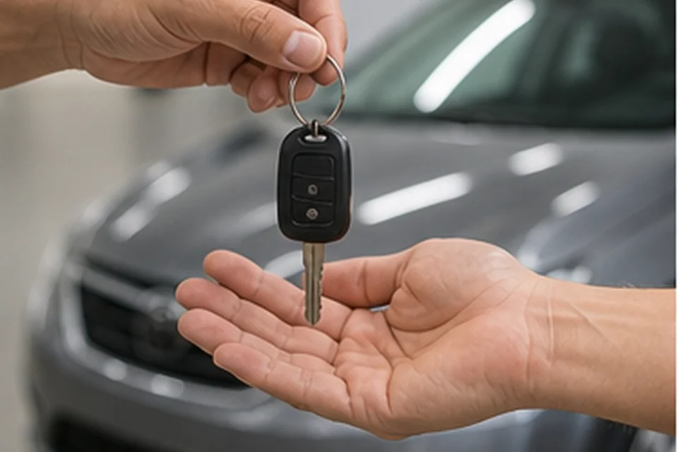 Vehicle key being returned after completed service
